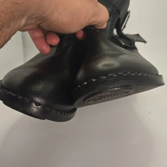 Gentle Souls Leather Moto Booties Ankle Boots Buckles Black Sz 9 Edgy Boho - Picture 7 of 11
